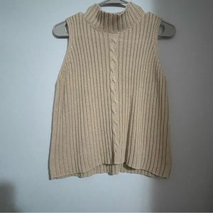 Bagatelle Women’s Beige Knitted Mock Neck